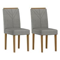 Conjunto 2 Cadeiras Amanda Ypê/linho Cinza Claro - New Ceval - 1