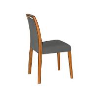 Kit 6 Cadeiras De Jantar Luxo Estofadas Jade Linho Chumbo Base Madeira Maciça Mel - 3