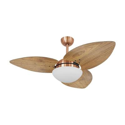 Ventilador de Teto Mais de Casa 120cm 3 Pás Marrom Dormamu Cobre Rádica Freijó 110V