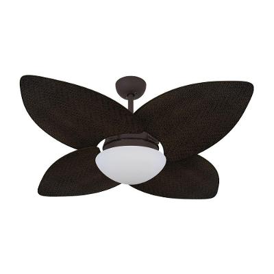Ventilador De Teto Kovalski Marrom Texturizado 4 Pás Palmae   110V