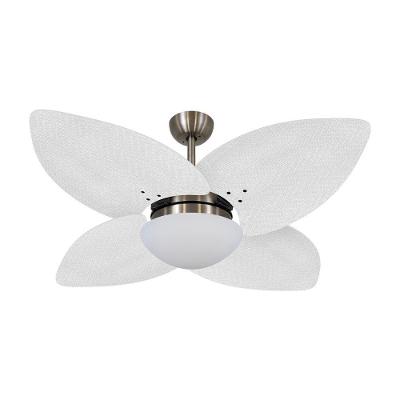 Ventilador de Teto Mais de Casa Kovalski Bronze 120cm 4 Pás Palmae Branco com Luminária 110V