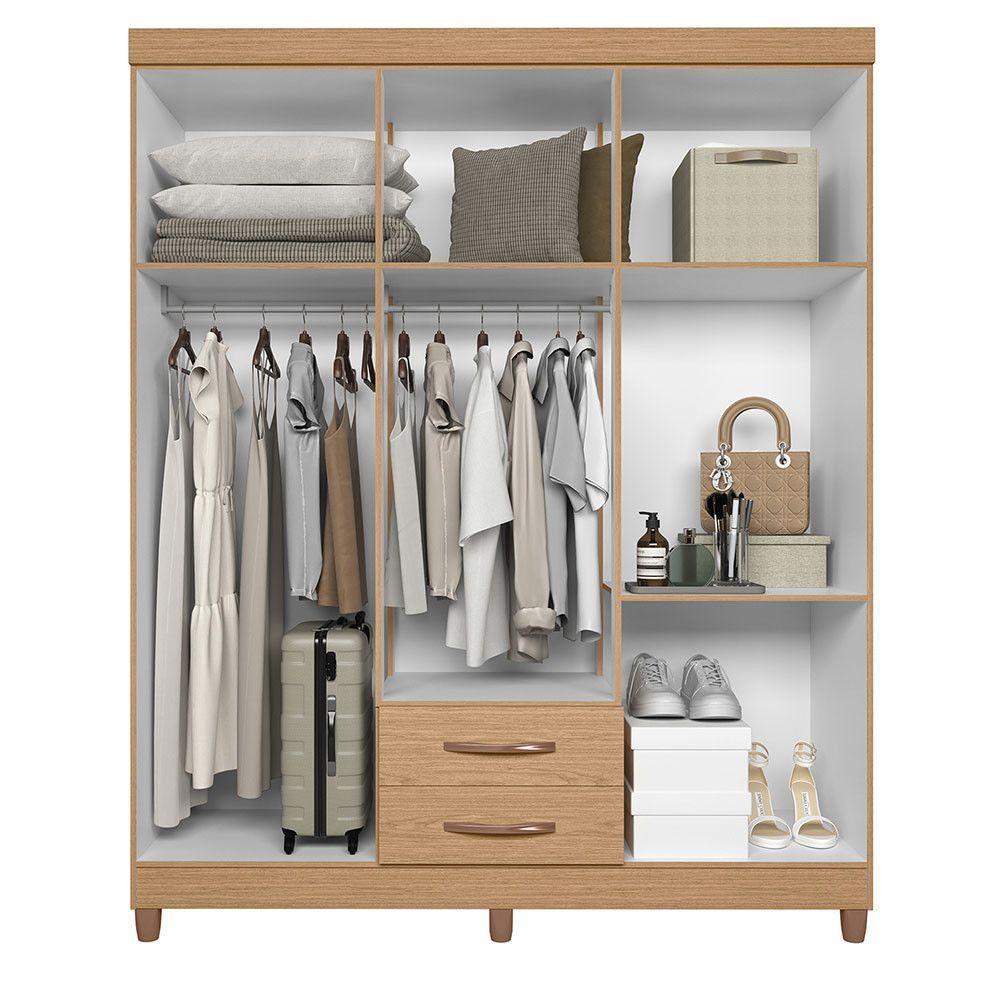 Guarda Roupa âmbar Solteiro 6 Portas Com Espelho Albatroz Freijó/titanium - 4