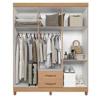 Guarda Roupa âmbar Solteiro 6 Portas Com Espelho Albatroz Freijó/titanium