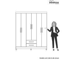 Guarda Roupa âmbar Solteiro 6 Portas Com Espelho Albatroz Freijó/titanium - 7