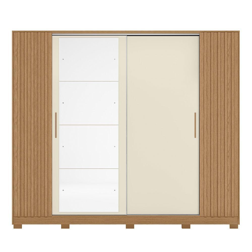 Guarda Roupa Jacarandá 4 Espelhos Ripado 1 Espelho Albatroz Freijó/off White (flex) - 10