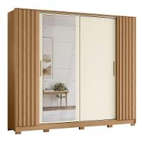 Guarda Roupa Jacarandá 4 Espelhos Ripado 1 Espelho Albatroz Freijó/off White (flex) - 1