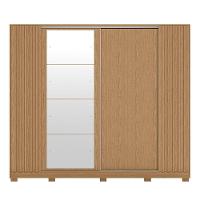 Guarda Roupa Jacarandá 4 Espelhos Ripado 1 Espelho Albatroz Freijó/off White (flex) - 3