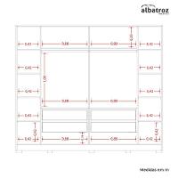 Guarda Roupa Jacarandá 4 Espelhos Ripado 1 Espelho Albatroz Freijó/off White (flex) - 5