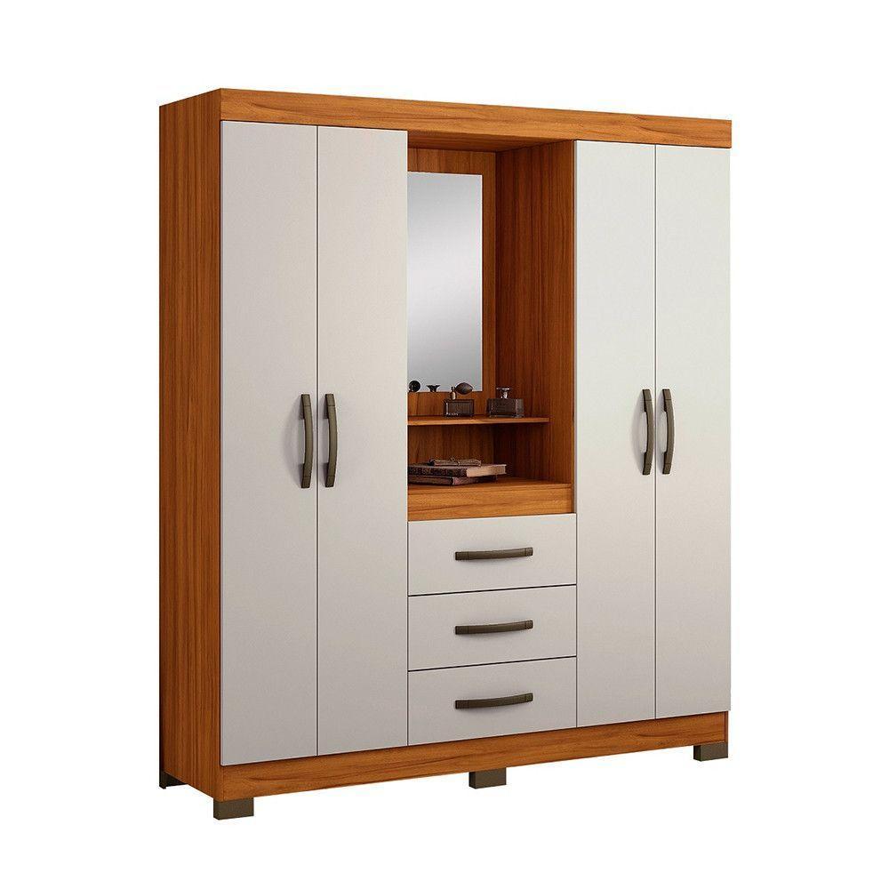 Guarda-roupa Notável Capela Solteiro 4 Portas 3 Gav Nt5015 Freijo/off White - 1