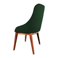 Kit 2 Cadeiras De Jantar Luxo Estofada Elisa Anatômica Veludo Verde Base Madeira Maciça Mel