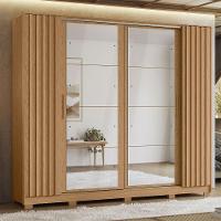 Guarda Roupa Jacarandá 8 Espelhos Ripado 2 Espelhos Albatroz Freijó/off White (flex) - 9