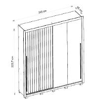 Guarda Roupas Casal Com Ripado E Espelho 2 Portas 4 Gavetas Eloa Branco Caemmun Branco