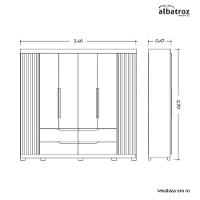 Guarda Roupa Doble Casal 6 Portas Com Espelho Albatroz Freijó/titanium - 6