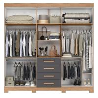 Guarda Roupa Virtus Casal 5 Portas Com Espelho Albatroz Freijó/titanium