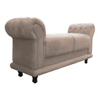 Recamier Barcelona Suede com Strass Bege - 1