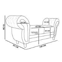 Recamier Barcelona Suede com Strass Bege - 5