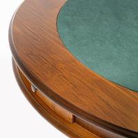 Mesa De Jogos Redonda 140cm New Orleans M04 Com 03 Cadeiras Estofadas Suran Linho Bege - Lyam Decor - 9