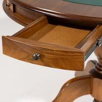 Mesa De Jogos Redonda 140cm New Orleans M04 Com 03 Cadeiras Estofadas Suran Linho Bege - Lyam Decor - 10