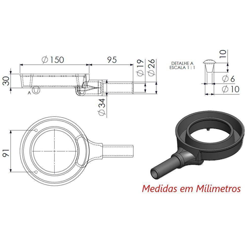 Queimador Simples Dupla Chama Fogão Industrial Ferro N2 15cm - 2