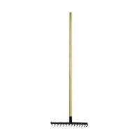 Ancinho 16 Dentes Aço Carbono Cabo Madeira Pra Limpeza 125cm - 1