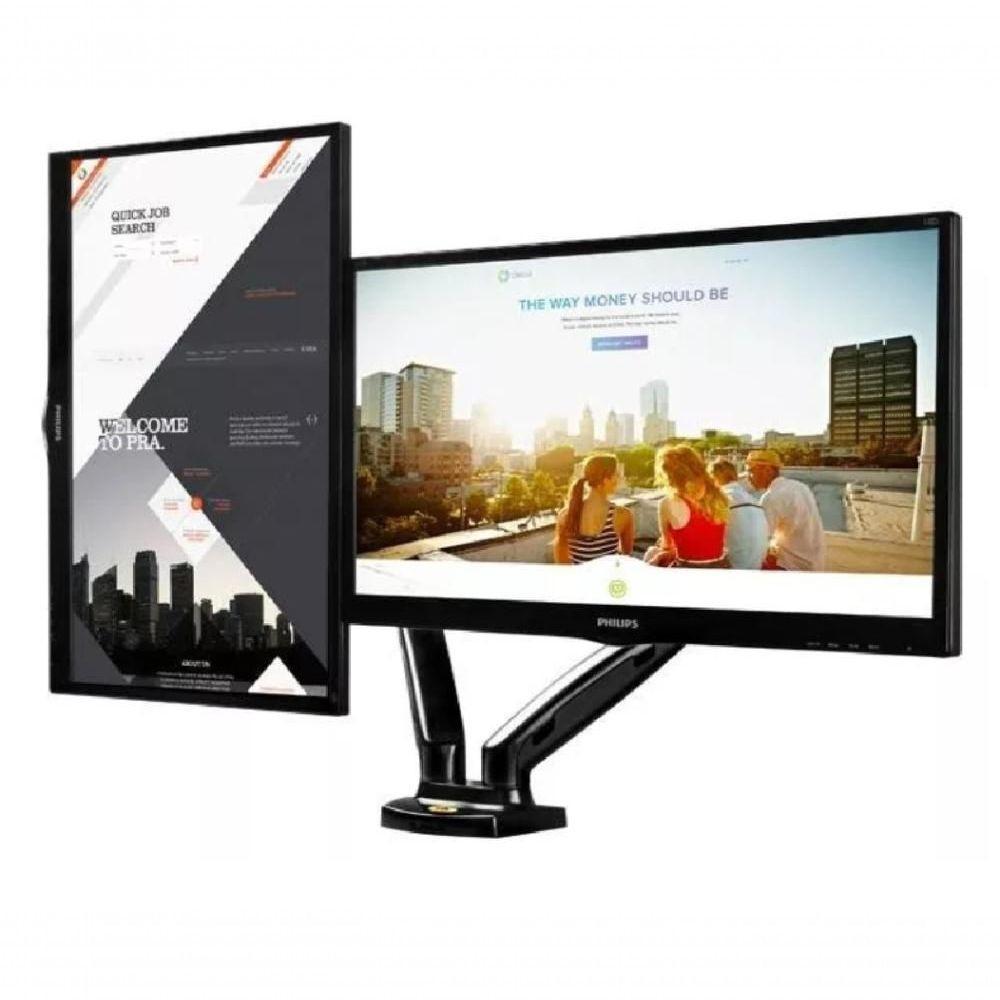 Suporte Com Pistão De Mesa Duplo Para 2 Monitor De 17 Até 30 Polegadas - 3