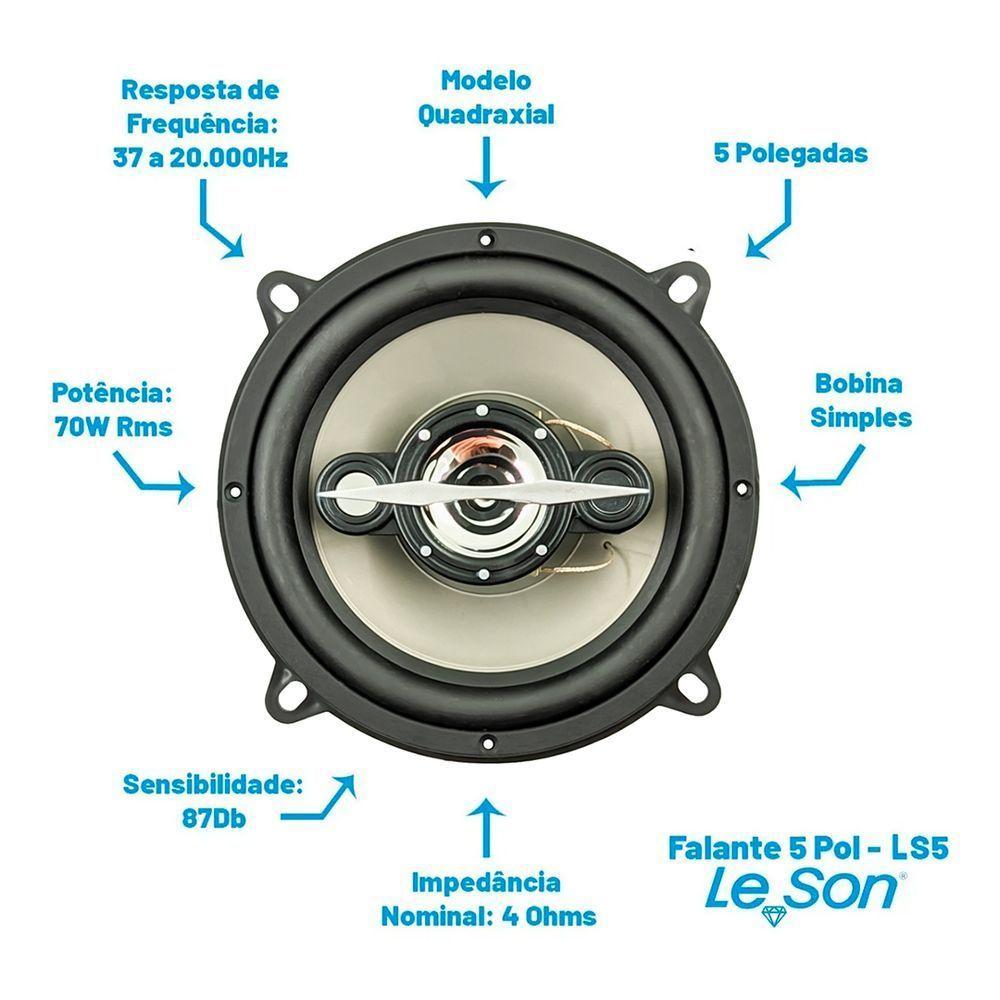 Kit Falante Quadriaxial 5 Pol 140w 4r Cinza Leson - 2