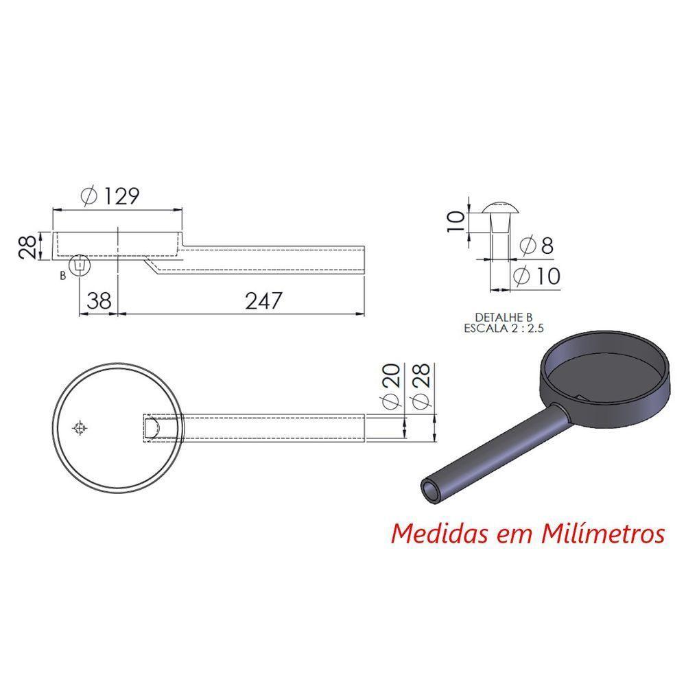 Queimador Simples Completo Fogão Industrial Ferro N03 13cm - 3
