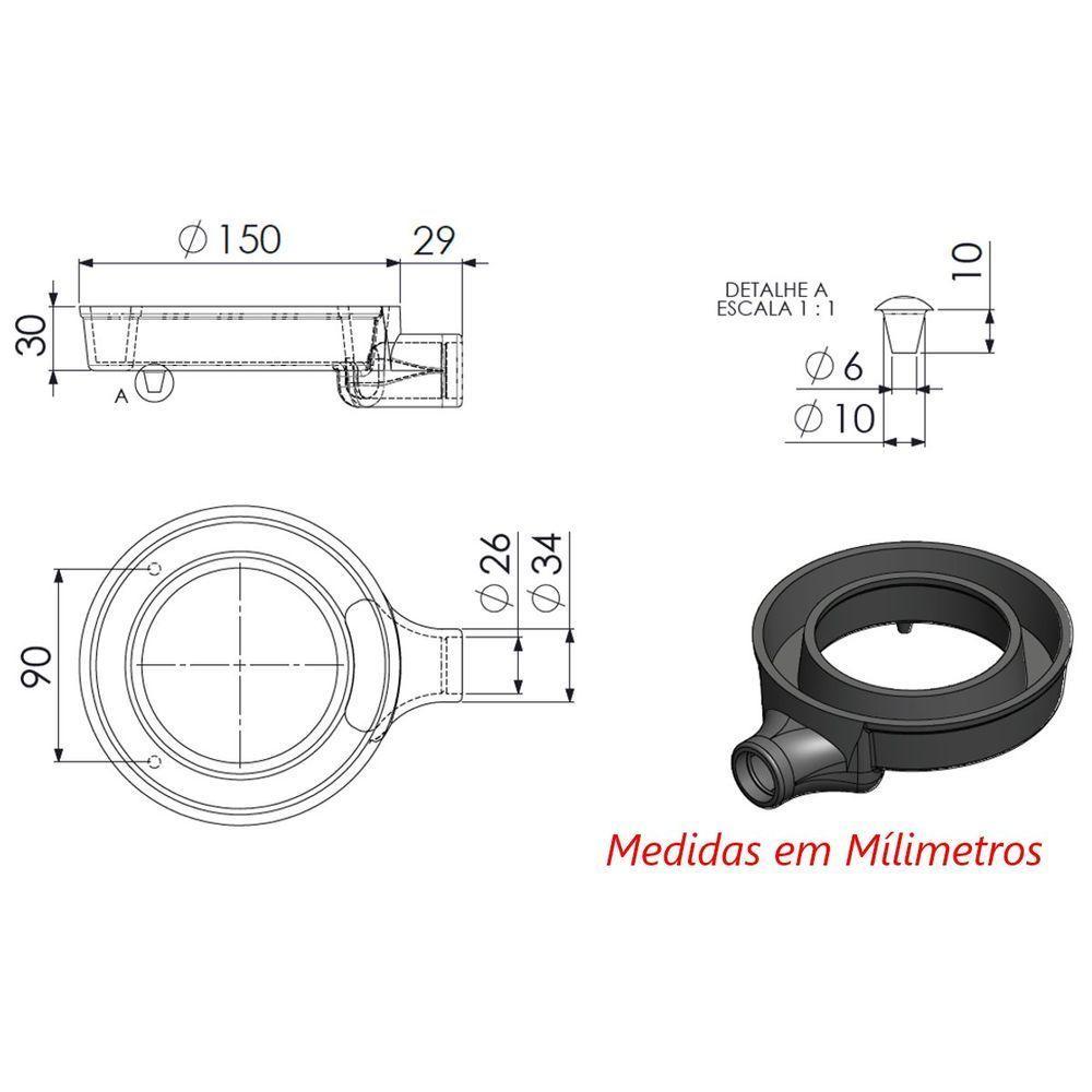 Queimador Simples Dupla Chama Fogão Industrial Ferro N1 15cm - 2