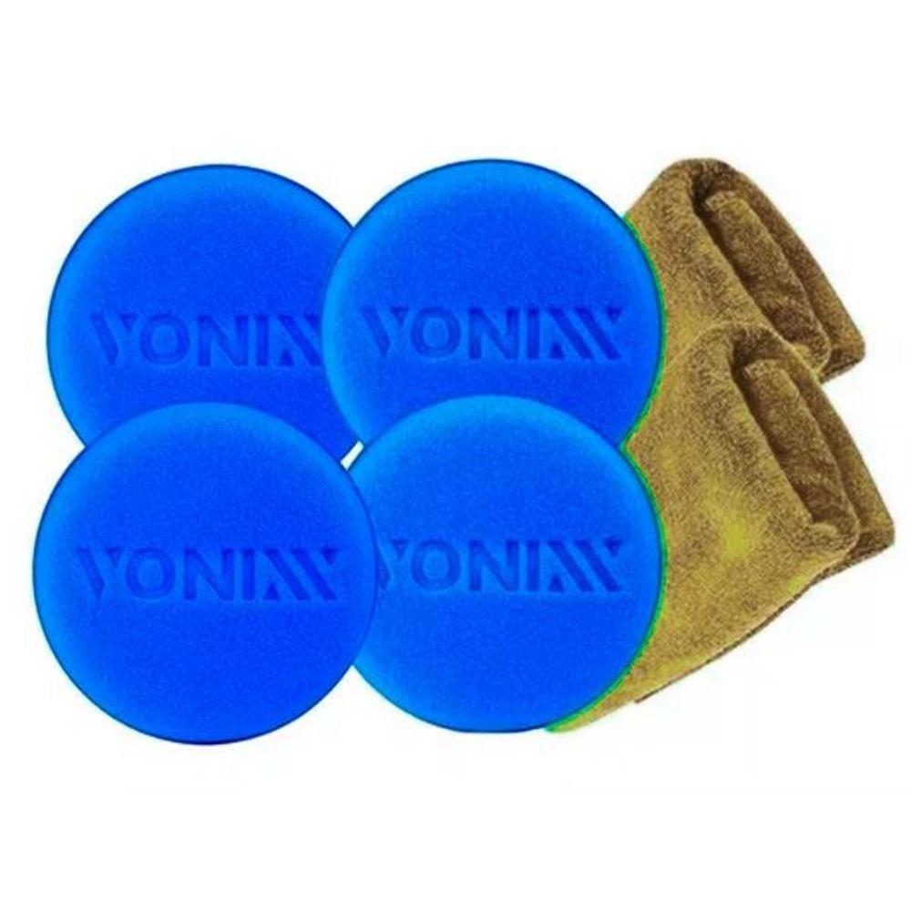 4 Aplicador Espuma Automotivo Vonixx + Kit Pano Microfibra - 1
