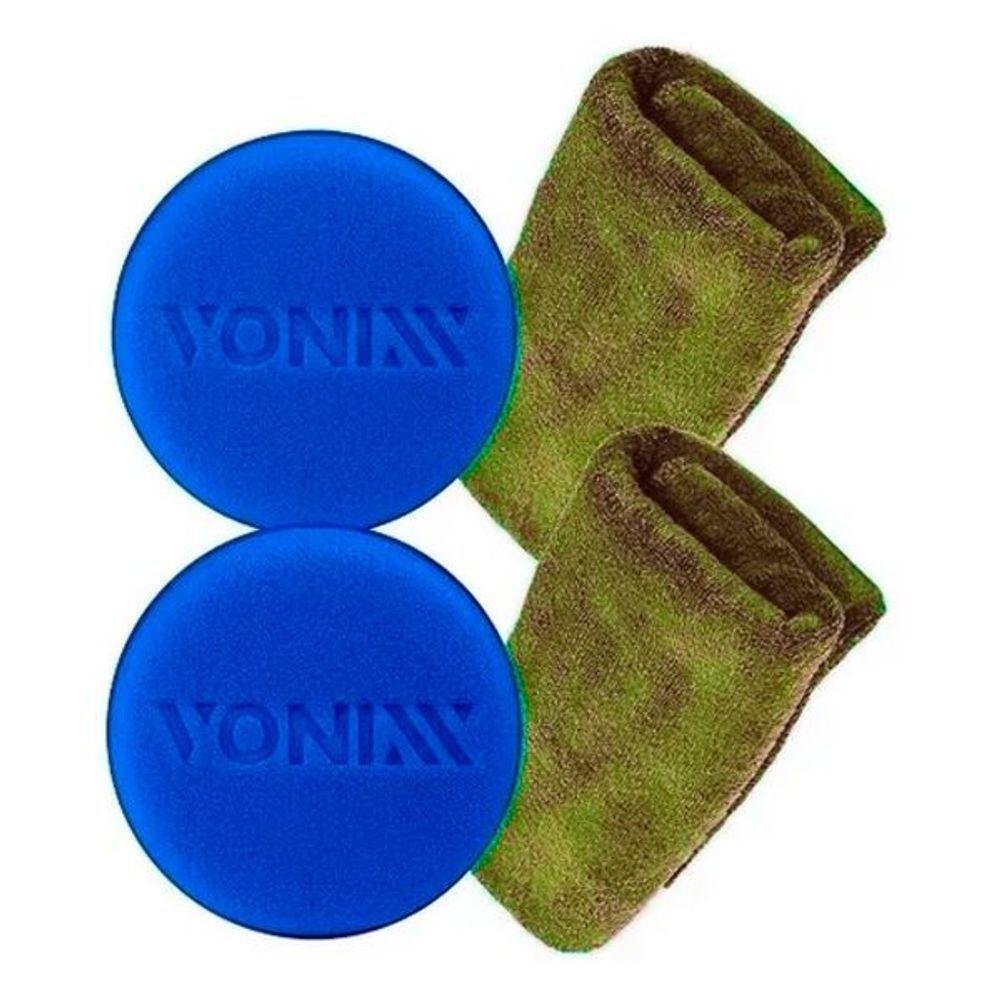 2 Aplicador Espuma Automotivo Vonixx + Kit Pano Microfibra - 1