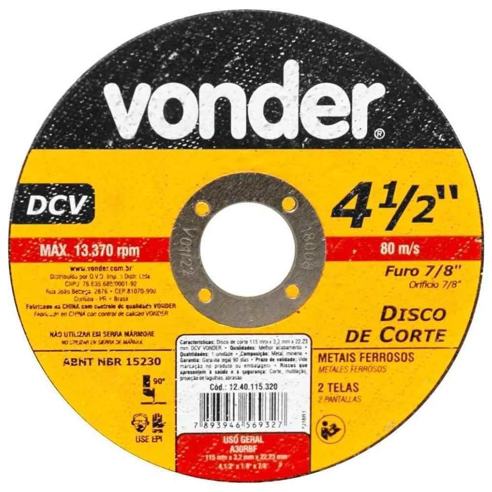 Disco Corte 115,0x3,2x22,23 Dcv Vonder-1240115320 - 1