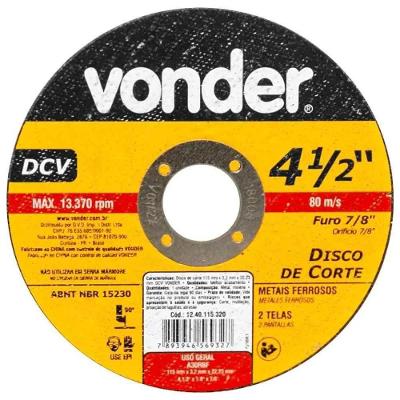 Disco Corte 115,0x3,2x22,23 Dcv Vonder-1240115320