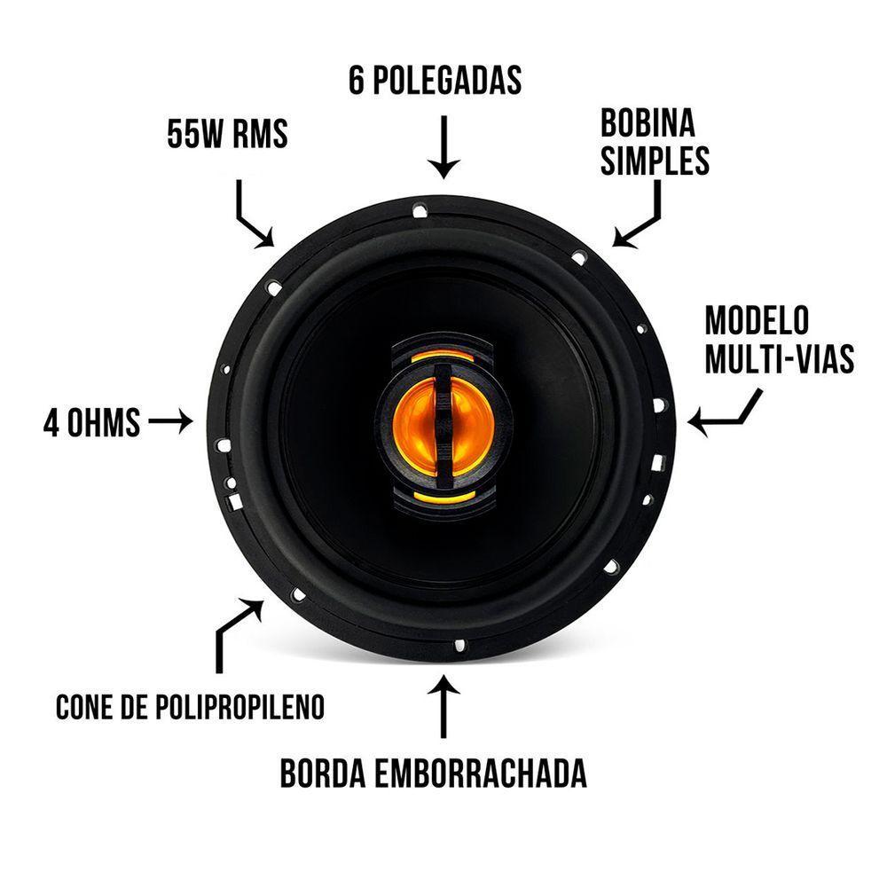 Kit Falante Jb6 Flex 6 Pol 11ow 4r Preto Leson - 2