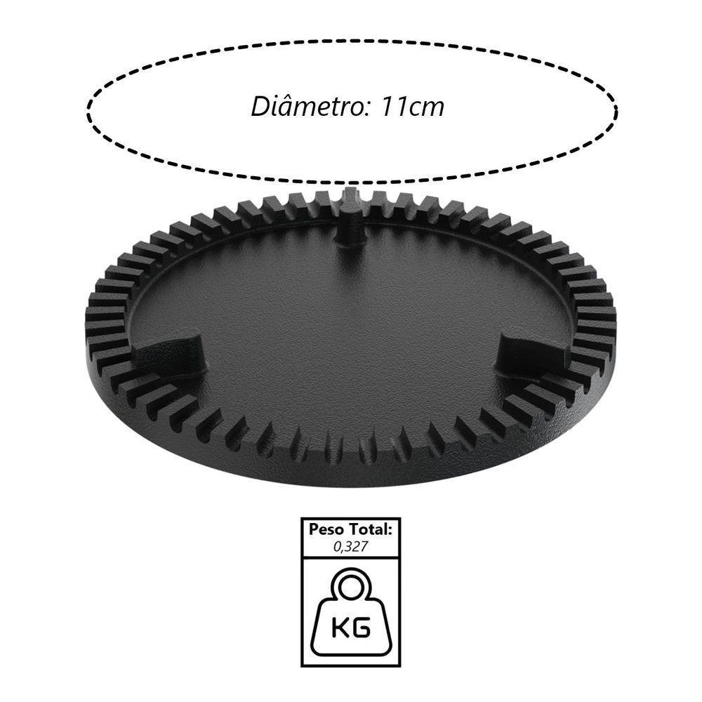 Queimador Simples Completo Fogão Industrial Ferro N02 11cm - 2