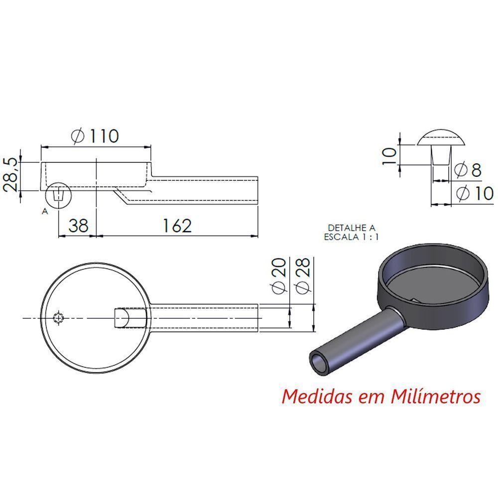 Queimador Simples Completo Fogão Industrial Ferro N02 11cm - 3