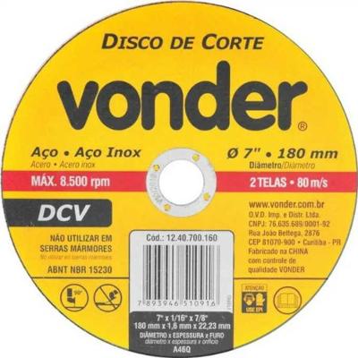 Disco Corte 180,0x1,6x22,23 Dcv Vonder-1240700160