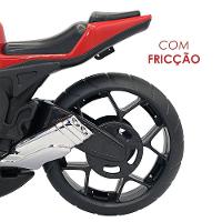 Super Moto 1600 Esportiva Com Rodas Com Fricção - Vermelho - 3