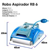 Robô Aspirador Automático Para Limpeza De Piscina Sodramar Rb6 Monofásico 110/220v - Até 12m De Comprimento