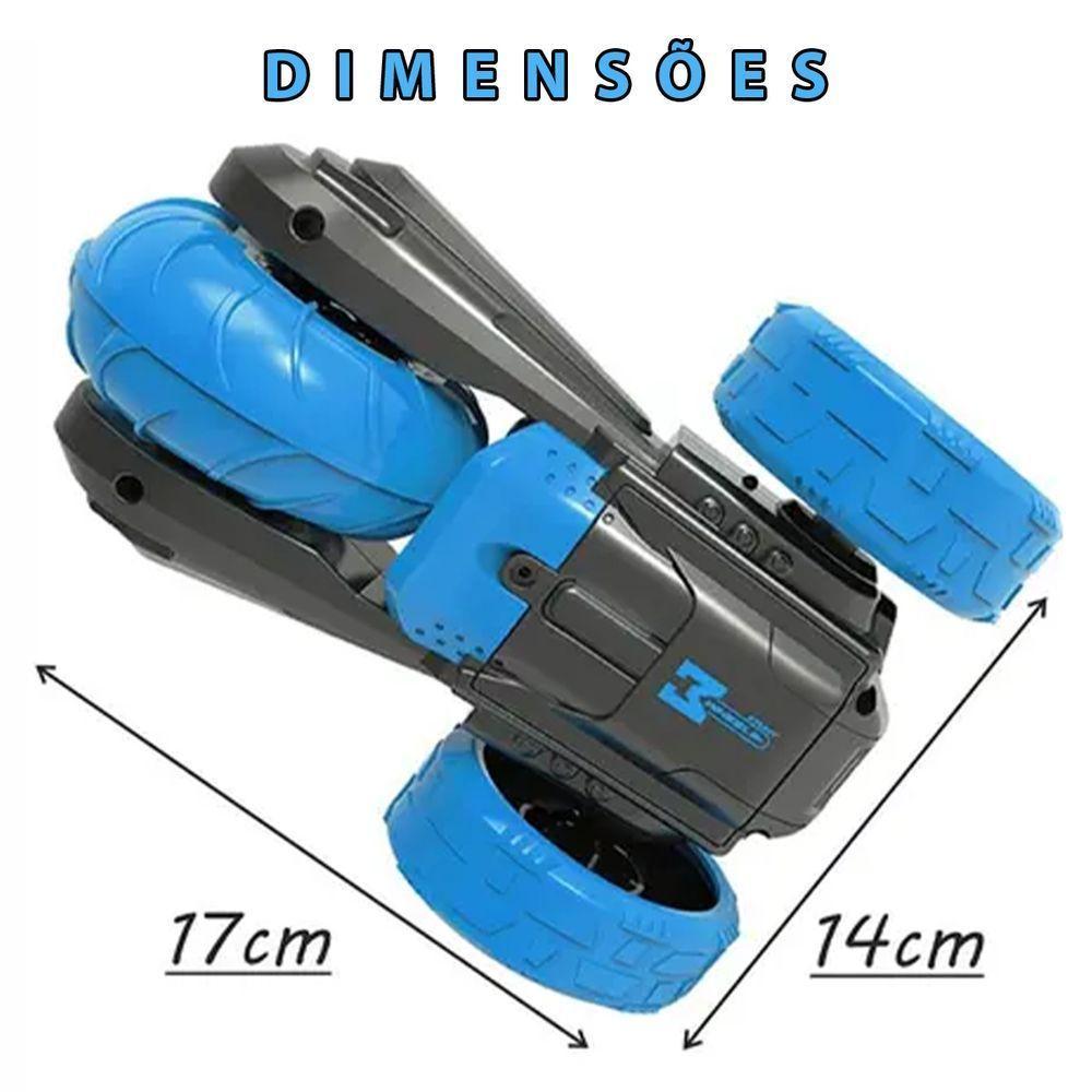 Carrinho Controle Remoto 360 Manobra Flip Radical Luzes Som Super Carro Divertido Criança Brinquedo Aventura - 3