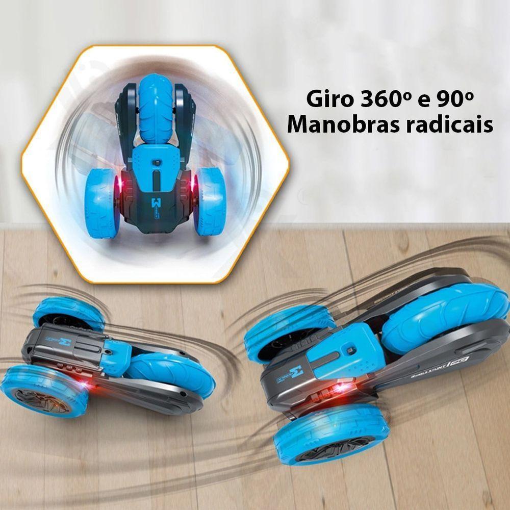 Carrinho Controle Remoto 360 Manobra Flip Radical Luzes Som Super Carro Divertido Criança Brinquedo Aventura - 5