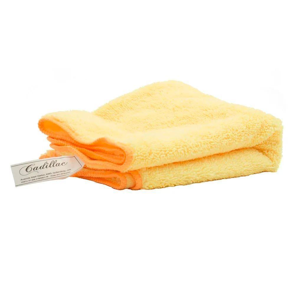 Kit Com 3 Flanela Amarela Microfibra 40x60cm Cadillac - 1