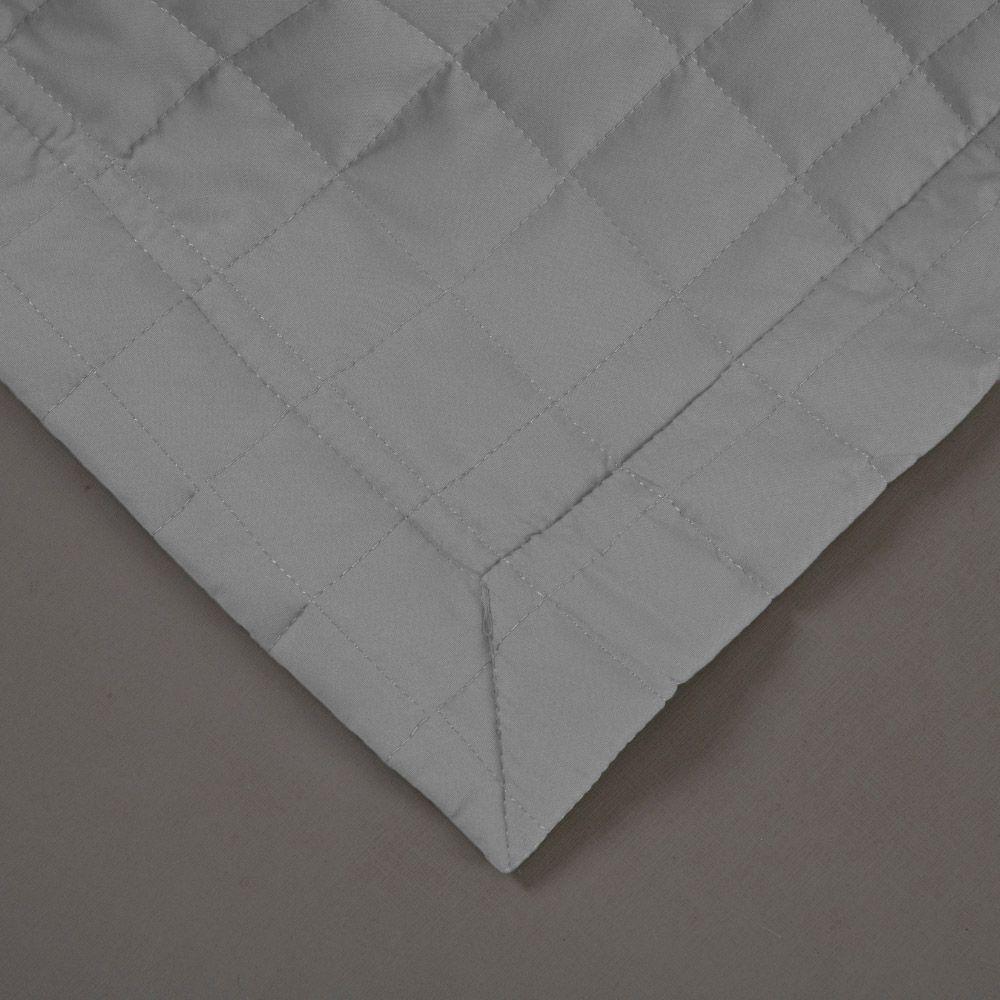 Kit Cobre Leito Colcha Bellini Queen Dupla Face Percal 300 Fios Textura Matelassê 3 Peças - Cinza - 9