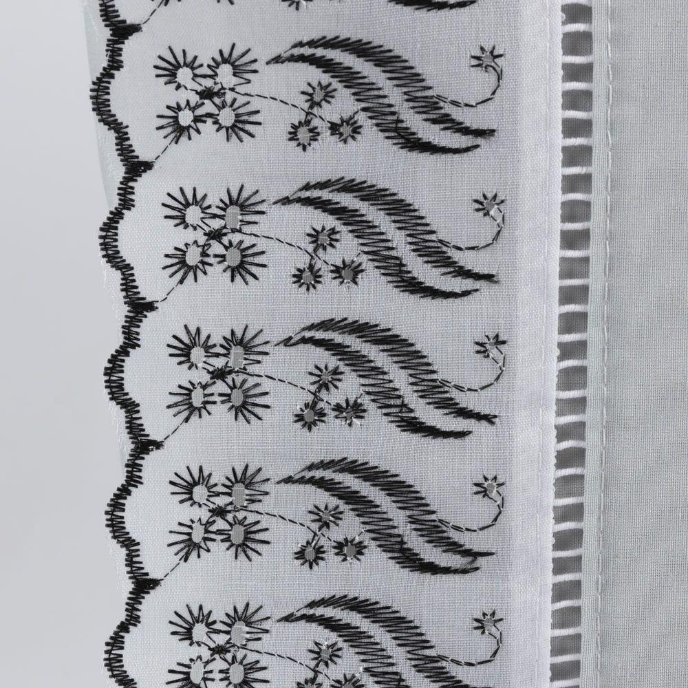 Jogo Cama Lençol Paris Casal Padrão Percal 180 Fios 100% Algodão Lese Bordada 3 Peças - Cinza - 3