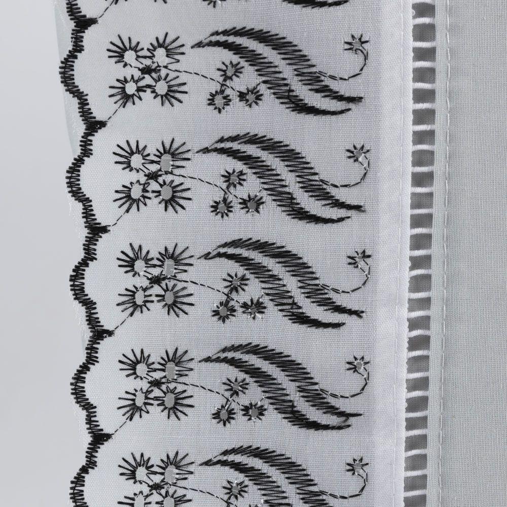 Jogo Cama Lençol Paris Casal Padrão Percal 180 Fios 100% Algodão Lese Bordada 4 Peças - Cinza - 3