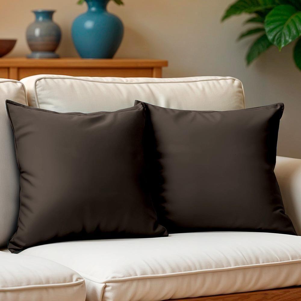 Kit 2 Capas De Almofadas Velusoft Café 45x45cm Cama Inbox - 1