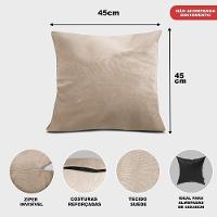Kit 2 Capas De Almofadas Velusoft Bege 45x45cm Cama Inbox - 2