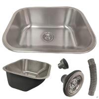 Tanque Lavanderia Lavar Roupa 30l Aço Inox Balcao Pia Com Valvula Sifao Limpeza Lavabo Casa - 1