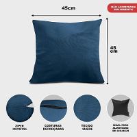 Kit 2 Capas De Almofadas Velusoft Azul 45x45cm Cama Inbox - 2