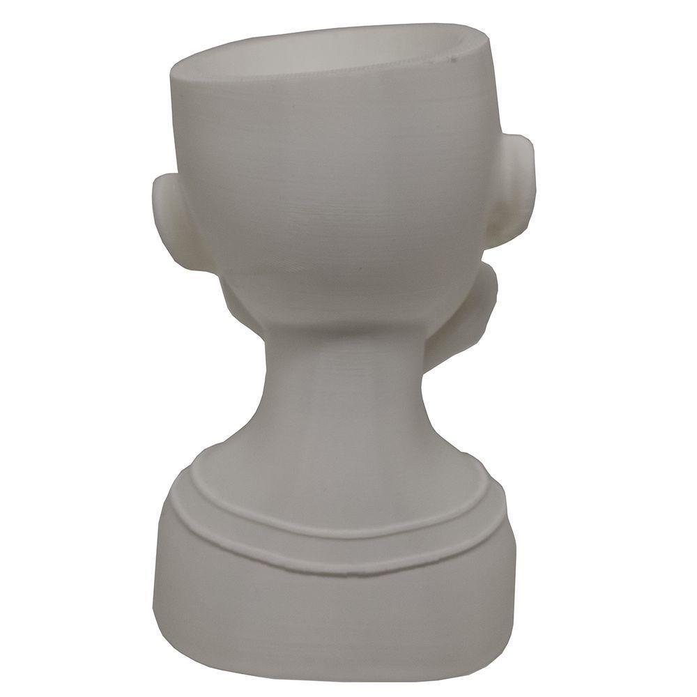 Rosto Enfeite Decoração Impressão 3d Porta Objeto Vaso 14 Cm Sala Branco - 4