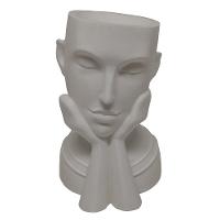 Rosto Enfeite Decoração Impressão 3d Porta Objeto Vaso 14 Cm Sala Branco - 1